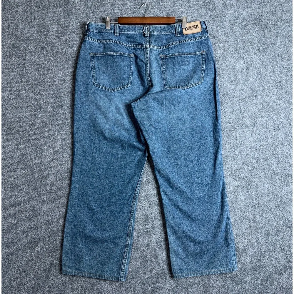 Duluth Trading Flex Ballroom Jeans Mens 40x30 Blue Relaxed Fit Straight Denim